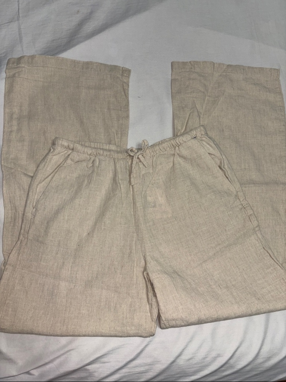 H&M Cream Girls Linen Pants - Picture 5 of 7